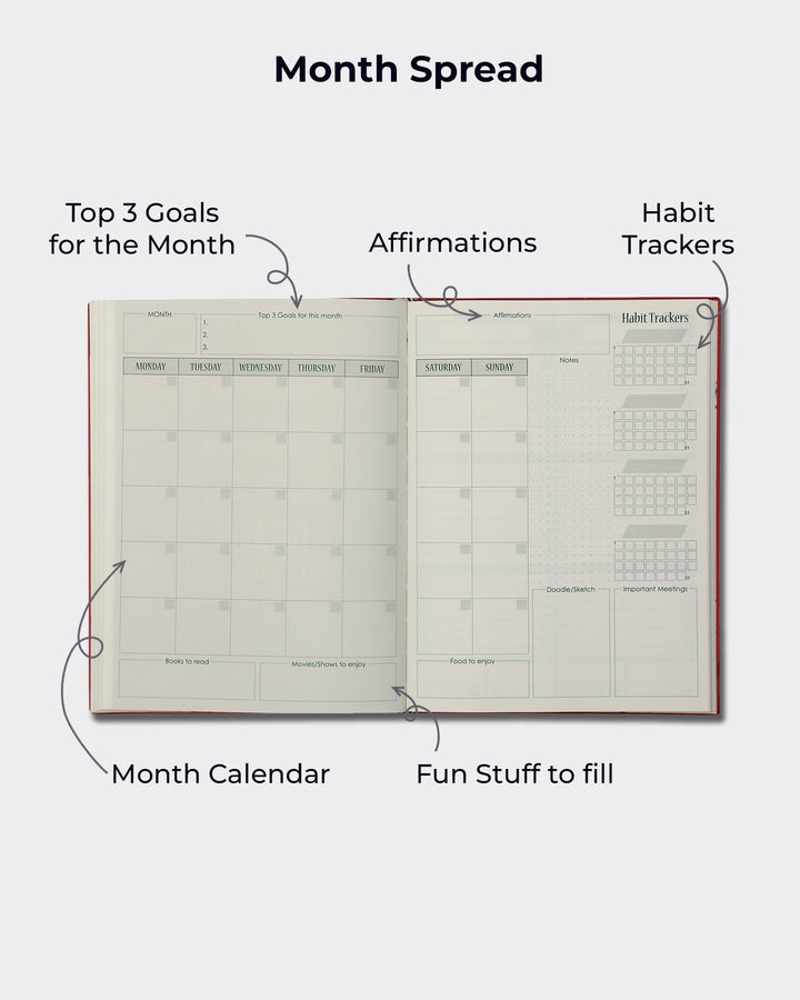 Undated 2026 Action Planner With Productivity Kit