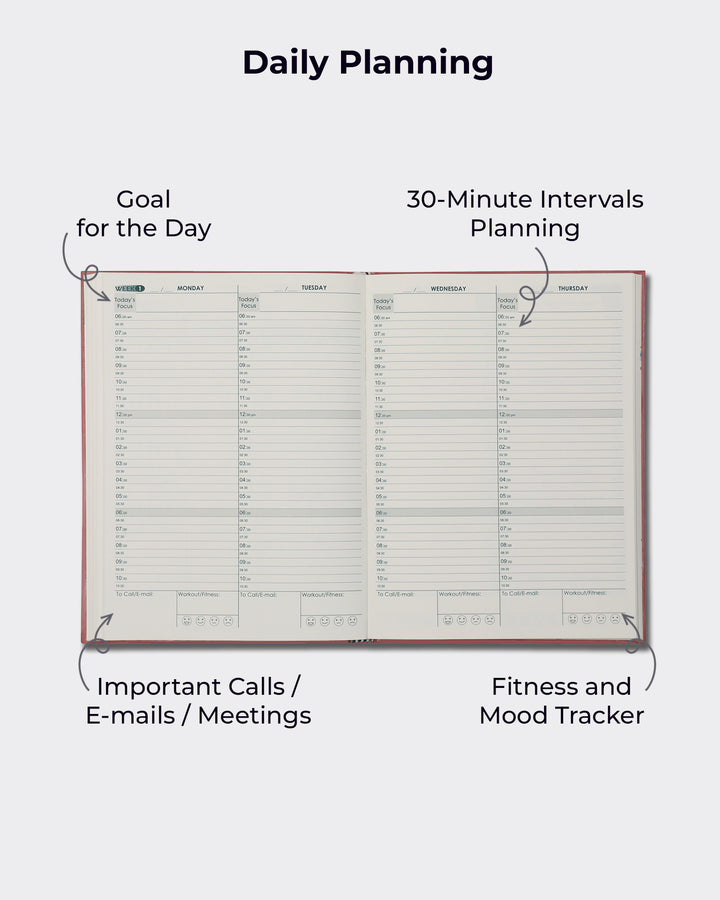 Undated 2026 Action Planner With Productivity Kit