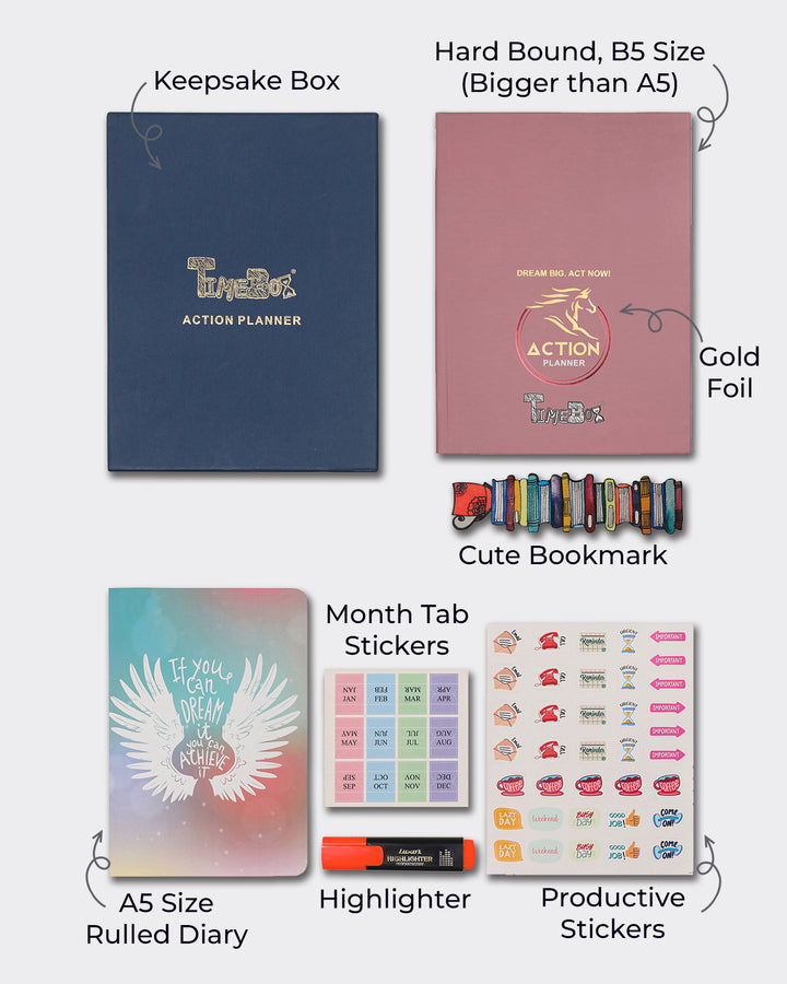 Undated 2026 Action Planner With Productivity Kit